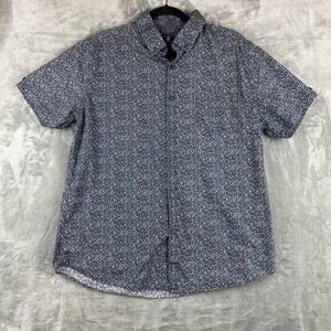 Steel & Jelly London Button Up Shirt Men's XL Blue Floral 100% Cotton